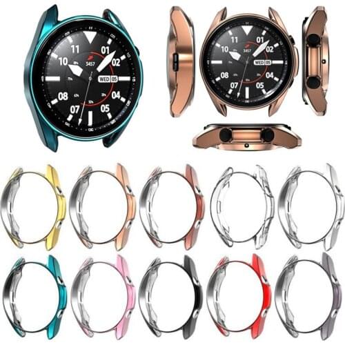 TPU Soft Frame Cover Screen Glass Protector Full Edge Shell For Samsung Watch3 Galaxy Watch 3 41mm/45mm Protective Bumper Case