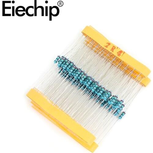 100pcs/lot 1/4W 1% Metal film resistor 2.4R 0.25W resistance 2.4 ohm Throught Hole