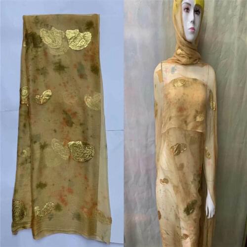 2020 Fashion Design High Quality Soft African Metal Silk Fabric 5 Yards Sewing Materials For Ladies Party Clothing!LXFO10311