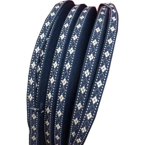 45yards/lot wide 1.1CM Woven Jacquard Ribbon geometric blue for clothing accessory ZH-4911