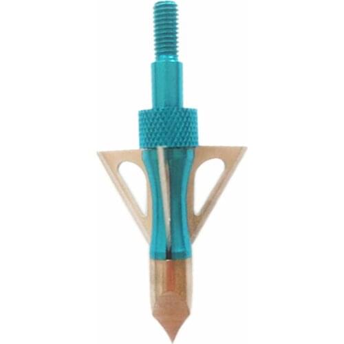 6/12pcs 100 Grain Archery Blade Broadhead Blue Stainless Steel Arrow Head Target Points Tips Hunting Arrowhead