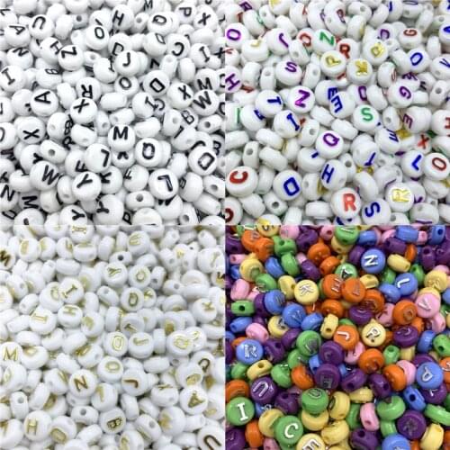 50pcs/Lot 10mm Acrylic Spaced Beads Oval Shape Letter Beads Charms Bracelet Necklace Beads For Jewelry Making