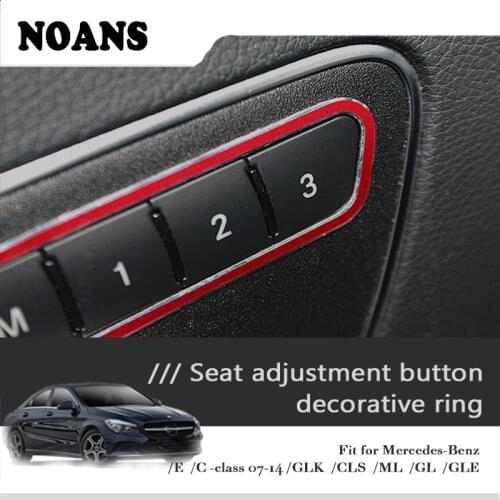 Aluminum Car Styling Seat Adjust Button Frame Stickers For Mercedes Benz W204 W205 W212 W218 X204 X166 C E GLK GL ML Accessories