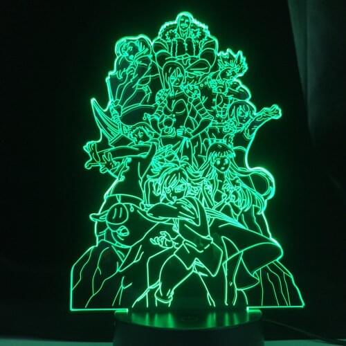 The Seven Deadly Sins Group for Bedroom Decorative Nightlight Birthday Gift Acrylic Led Night Light Manga Team 3d Led Lamp Anime