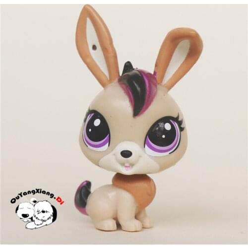 CW020 Pet Shop Animal Black and purple rabbit doll action Figure