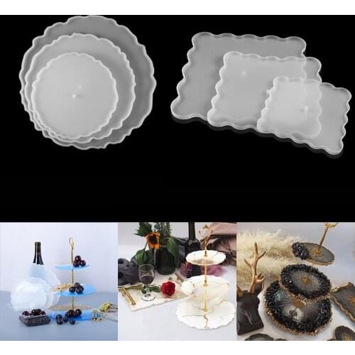 Fruit Dish Epoxy Molds Three-Layer Tea Tray Storage Tray Mould Silicone Molds Epoxy Resin for Table DIY Coaster Accessories