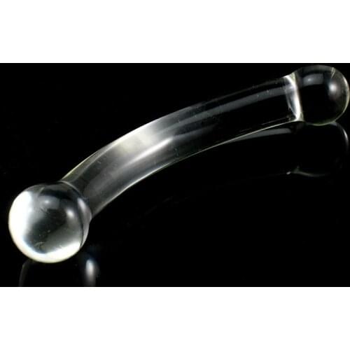 Smooth glass dildo double ended dildo glass anal plug double penetration glass butt plug double dong sex toys for women