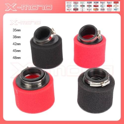 35mm 38mm 42mm 45mm 48mm Red black Neck Foam Air Filter Sponge Cleaner Moped Scooter Dirt Pit Bike Motorcycle BLACK Kayo BSE