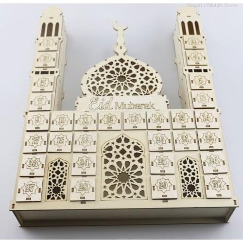Calendar DIY Ramadan decorations wooden drawer party decoration Mubarak countdown to Eid al Fitr