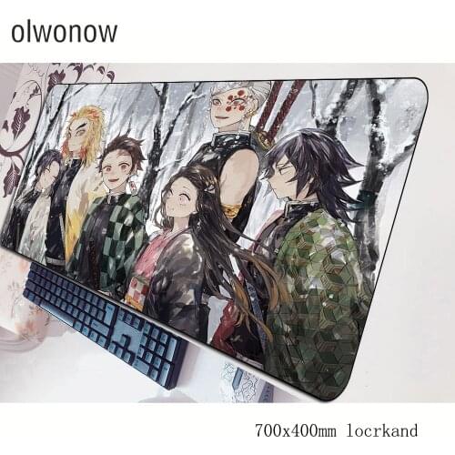 Kimetsu no Yaiba mousepad 700x400x3mm gaming mouse pad locked edge gamer mat computer desk padmouse keyboard Kawaii play mats