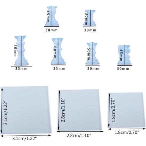 Crystal Epoxy Resin Mold International Chess Checkerboard Casting Silicone Mould A0NF