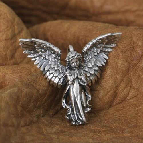 LINSION 925 Sterling Silver Charms Little Angels Pendant TA281 JP Good Details Jewellery