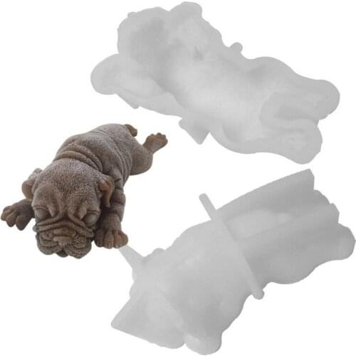 Luyou 1pcs Cute Dog Silicone Mold Mousse Cake 3D Shar Pei Mould Ice Cream Pudding Blast Chilling Tools Fondant Decoration FM1685