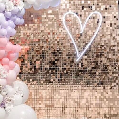 Shimmer Backdrop Wall Decoration Panel Sparkling Iridescent Celebrate Stunning Wedding Champagne Supplies Shiny Glitter Sequin