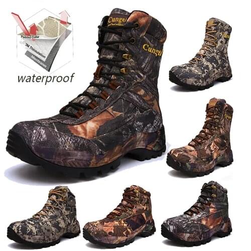 Boots Men Military Autumn Spring Treking Waterproof Boots Outdoor Hiking Shoes Non-slip Combat Boots Army Hunting Work Shoes