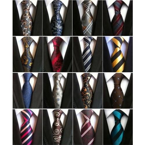 8cm Mens Ties New Man Fashion Neckties Corbatas Gravata Jacquard Silk Tie Business Green Purple Navy Gray Gold Blue Tie For Men