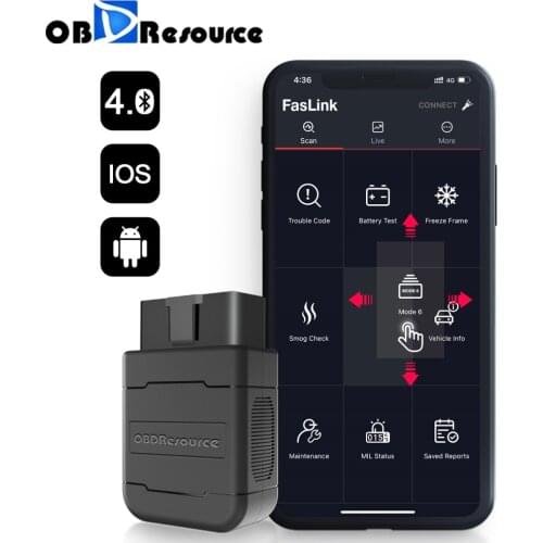 P01 Bluetooth V1.5 PIC18F25K80 For iPhone Android Faslink Automotive Code Reader OBD2 Scanner Car Diagnostic PK iCar2 ELM327