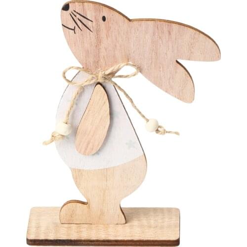 Easter Bunny Wood Products Home Decoration Wooden Rabbit Pink Nordic Style