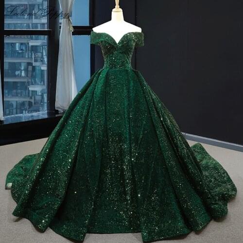 Luxury A-line Sequins Quinceanera Dresses Plus Size Off the Shoulder Floor Length Sleeveless Formal Gowns Court Train