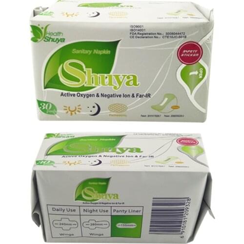 60piece= 2 pack/lot Anion sanitary napkin Shuya menstrual pads women health care love anion pads sanitary towel sanitary pads