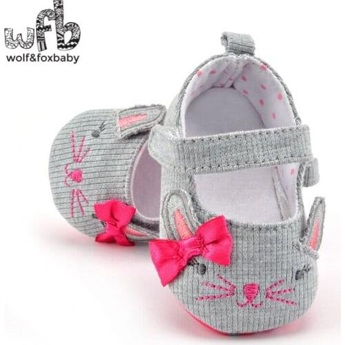 Retail First Walkers Soft Bottom Antiskid Embroidery Animals indoor lovely shoes fashion Baby Shoes Newborn infant Toddler