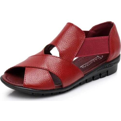 2019 Summer Gladiator Rome Casual Sandals Women Shoes Sandalia Feminina Genuine Leather Wedge Heel Comfort Sandals