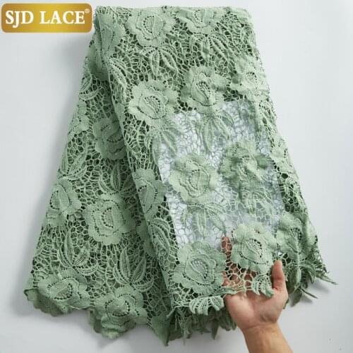SJD LACE African Fabric Lace Fabric 2021High Quality Guipure Cord Embroidery Water Soluble Nigerian Laces Fabric For Party A2284