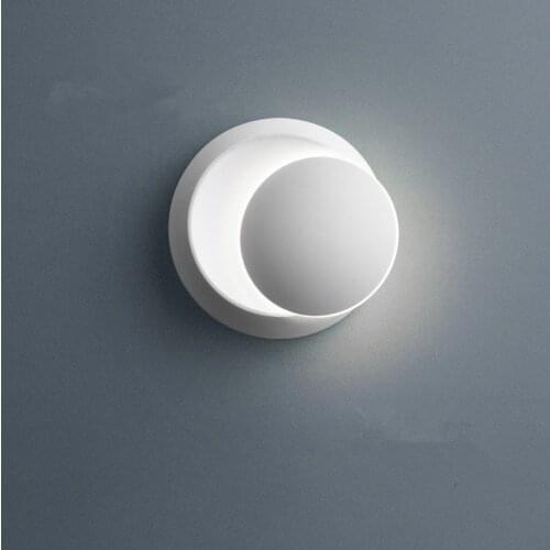 Modern Circular Indoor Deco Stair Aisle Wall Sconce Parlor Led Wall Lamps Bedside LED Wall Light 360 degrees Rotation