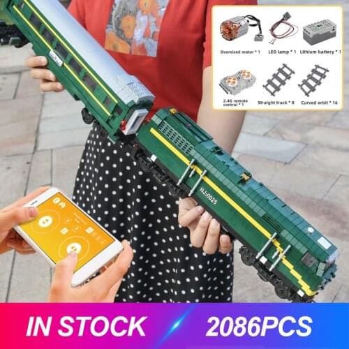Mould king 12001 Green Train Compatible 10194 21005 Building Blocks Bricks Assemble Toys Christmas Gifts