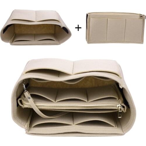 Brand Make up Organizer Felt Insert Bag For Handbag Travel Inner Purse Portable Cosmetic Bag organizer Suitable For Neverfull