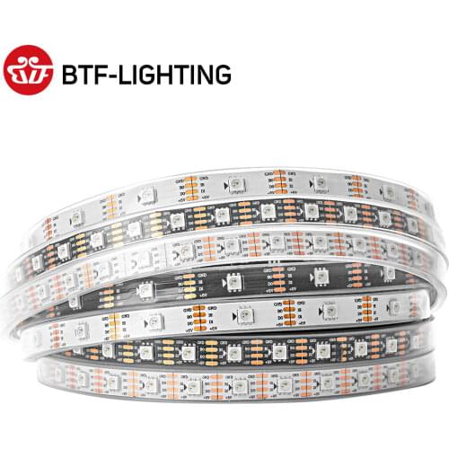 WS2813 RGB Led Strip Dual-Signal 1m/4m/5m 30/60/100/144 pixels/leds/m ( WS2812B Updated ) Black/White PCB IP30/IP65/IP67 DC5V