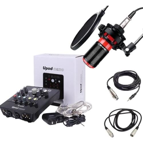 Takstar PC-K320 microphone with ICON upod Nano sound card for professional broadcasting, PC recording, instrument recording