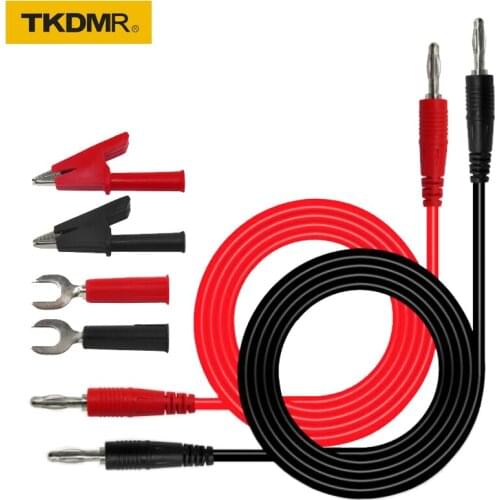 TKDMR 4mm banana plug turn banana plug alligator clip 6mm insert test kit line Free shipping