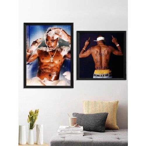 Tupac Music Hop 2pac Portrait Hit Poster Gift Art Silk Home Prints Wall Stiker Decor Room