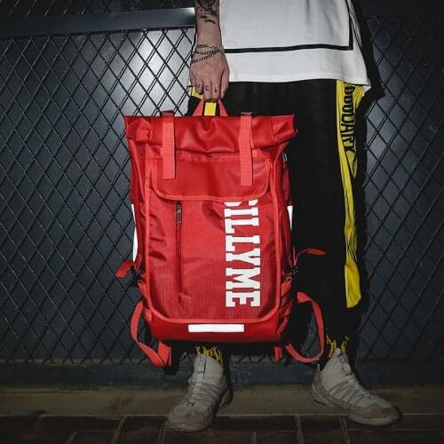 New street fashion backpack men and women large capacity hip-hop tide brand reflective backpack fashion student school bag