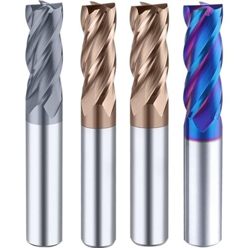 High Hardness End Mills 4 Flute Tungsten Steel CNC Alloy Coating Milling Cutter Carbide Endmills 2mm 3mm 4mm 6mm 8mm 10mm 12mm