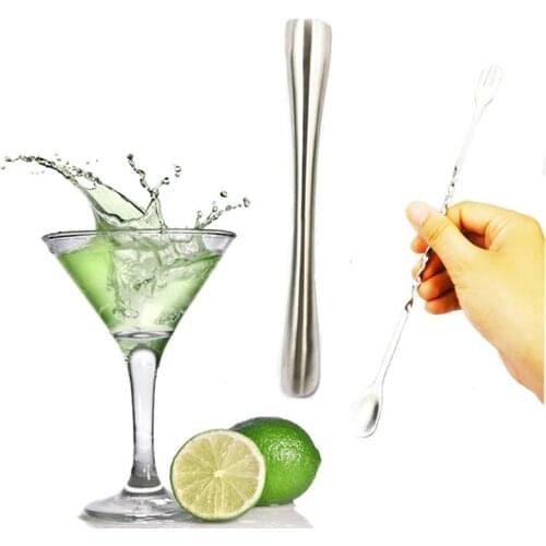 High Quality Steel Cocktail Muddler And Mixing Spoon For Diy Drink Fruit Muddler Crushed Ice Barware Tool