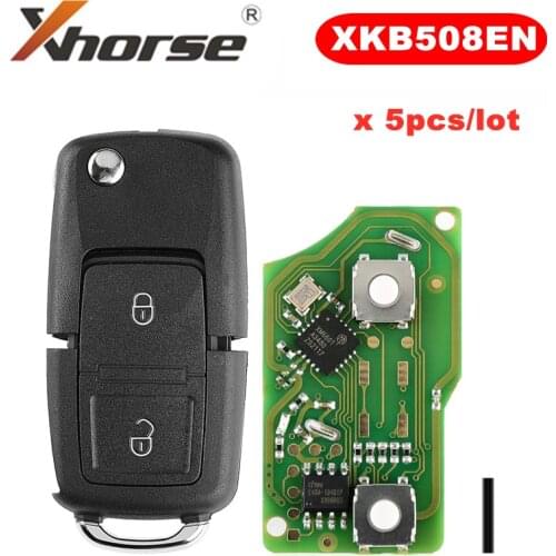 XHORSE XKB508EN B5 Style 2 Buttons Wire Universal Remote Key for VVDI Key Tool / VVDI2(English Version) 5pcs/lot