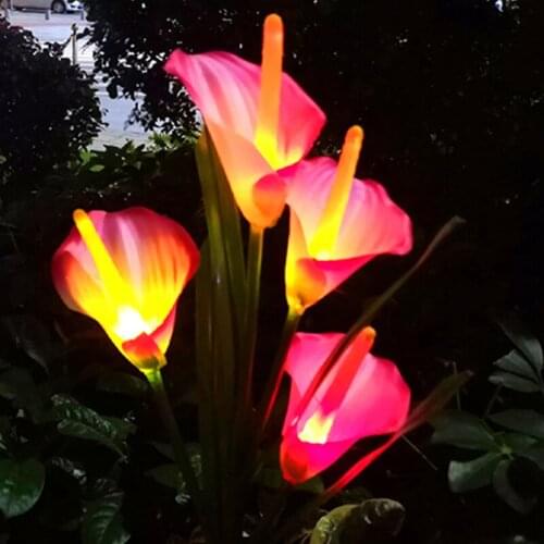 1/3/5PCS Calla Lily Night Light LED Solar Light Outdoor Yard Garden Decoration Solar Powered Lamp Outdoor Garden Flower Lamp
