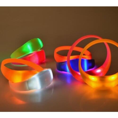 LED Light Wristband Voice Control Flashing Bracelet Bangle Cheer Props Rave Glow Party Concert Bar Toy Gift