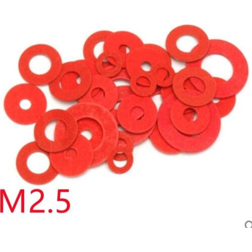 1000pcs M2.5*5 M2*5.5 Red Steel Paper Fiber Insulating Flat Washer Insulation Plain Gasket Ring Meson