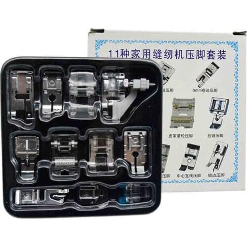 11pcs Sewing Machine Presser Feet Set Professional Domestic Presser Foot Kits For Low Shank Home Sewing Machine Accessories