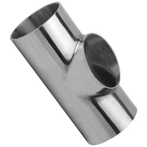 45mm OD 304 Stainless Steel Sanitary Weld Flat Tee Connector Pipe Fitting For Home Brew Homebrew Wine Beer Brewing