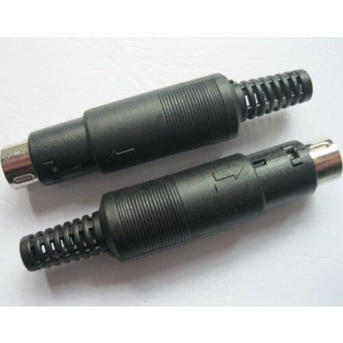 6PCS Mini 8 Pin DIN Male Plug With Plastic Handle ADAPTER Soldering cables DIY