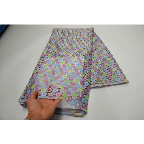 African Guipure Lace Fabric 2021 High Quality Lace Nigerian Water Soluble Cord Lace Fabrics For Wedding Party Sewing WDP-433