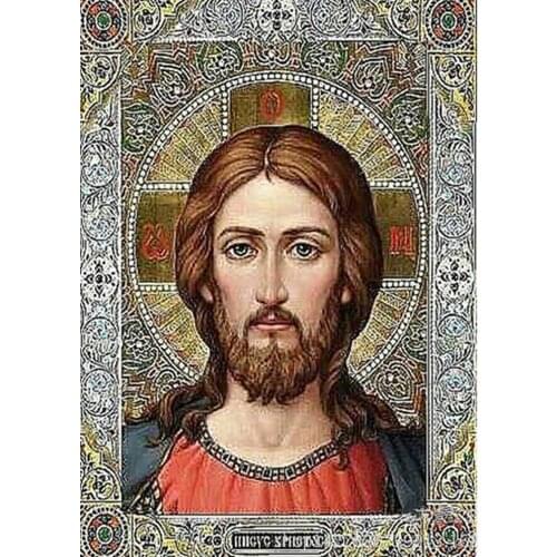 5D DIY diamond painting religious pattern round part rhinestone mosaic cross stitch religious figure style home decoration gift