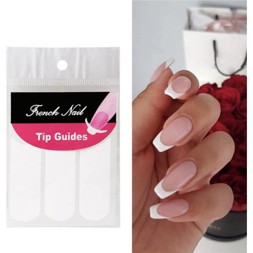 White French Style Smile Nail Stickers Manicure Strip Nail Art Form Finger Tip Guide Sticker DIY Line Tips Stickers Decals Decor