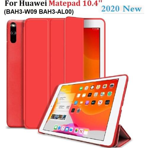 Trifold Stand Case for Huawei MatePad 10.4 2020 Case BAH3-W09 BAH3-AL00 Tablet cover Stand Smart Magnetic Silicone Case Shell