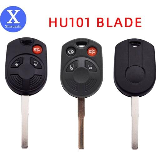 Xinyuexin Remote Car Key Shell Case Fob for Ford C-Max Edge Escape Focus Lincoln Mazda Mercury 3 4 Buttons Key With Hu101 Blade