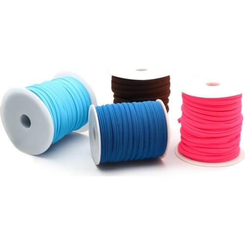 5M/Lot Elastic Bands Rope Leather Line Spandex Ribbon Sewing Lace Cord Trim Waist Band Garment Stretch Rope Jewelry Accessory